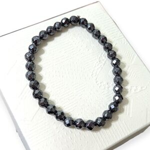 New Hematite Facet Bracelet Healing Stone Bracelet 6mm Facet Stone